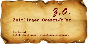 Zeitlinger Oresztész névjegykártya